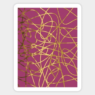 Gold Scribbles On Purple Sticker